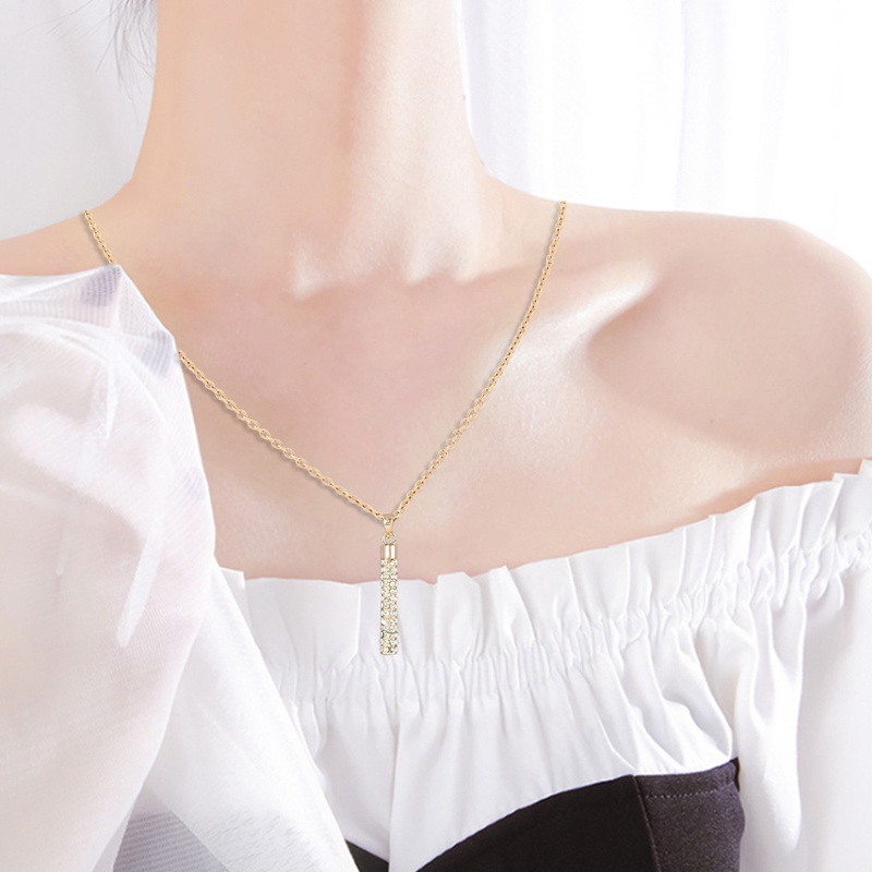 Ygt Bộ Vòng cổ + Bông Tai Hình Trụ Đính Kim Cương Sáng Tạo Thời Trang Cho Nữ