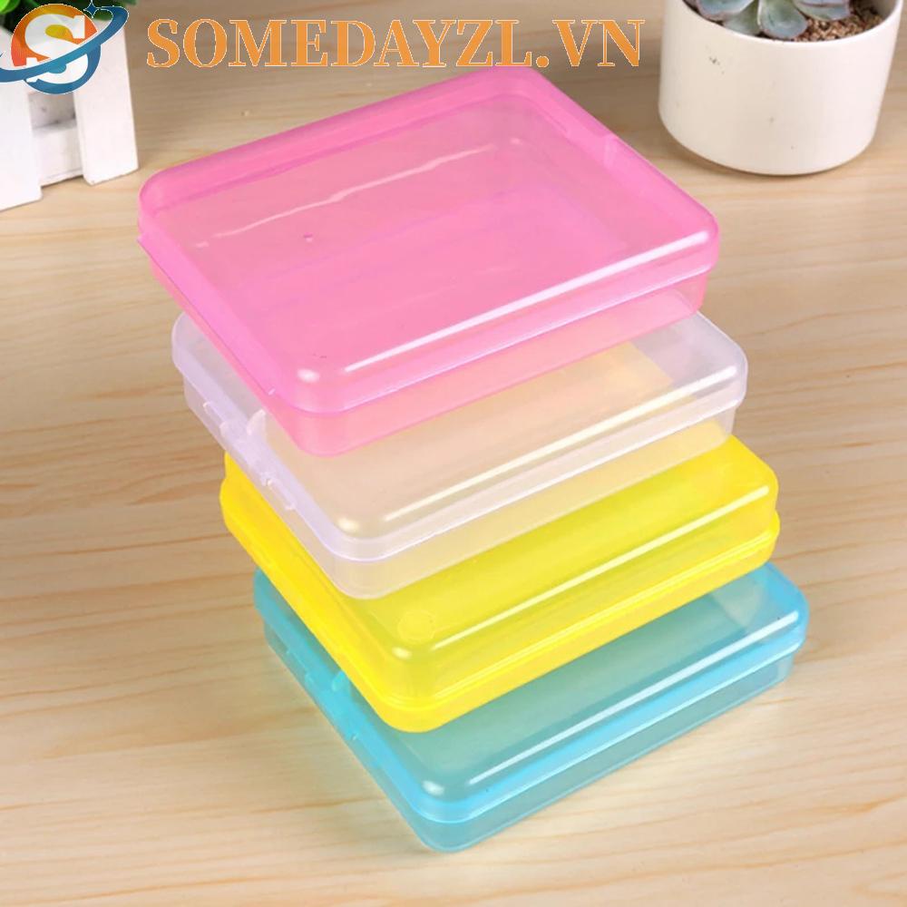SOMEDAYZL Hộp Đựng Thẻ Tín Dụng 4 Màu Trong Suốt Kèm Nắp Đậy