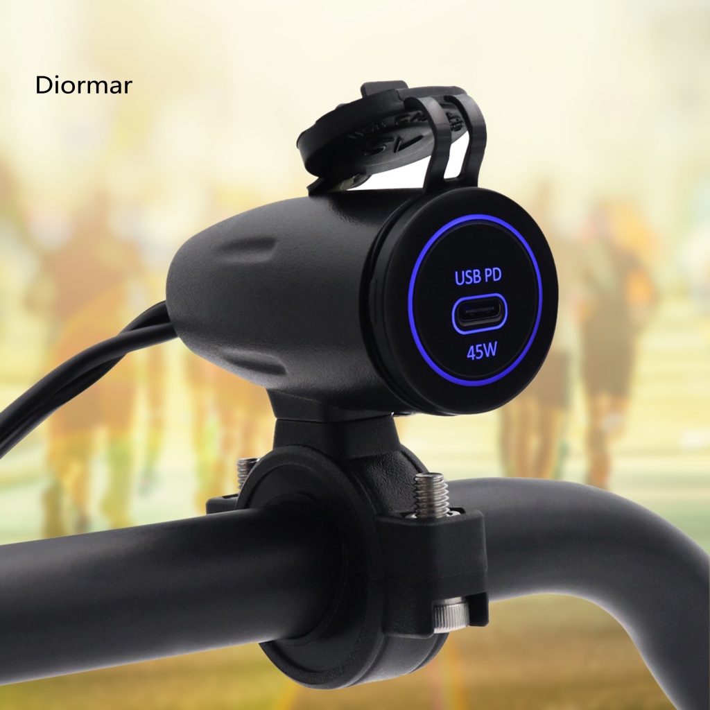 Bộ Sạc Điện Thoại Một Cổng USB 45W C5909-Z PD 5 Chế Độ Có Đèn LED Dành Cho Xe Máy