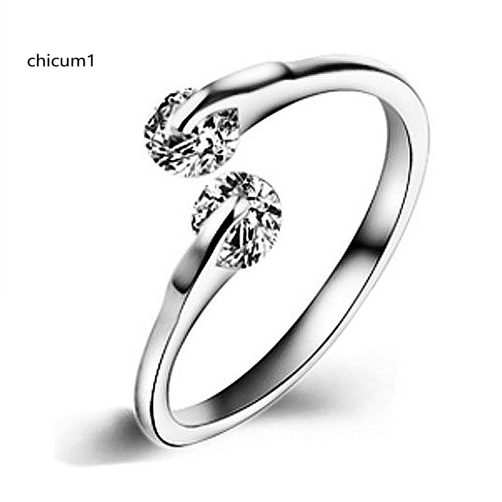 Nhẫn Hở Đính Đá Zircon Thời Trang Dự Tiệc Cho Nữ