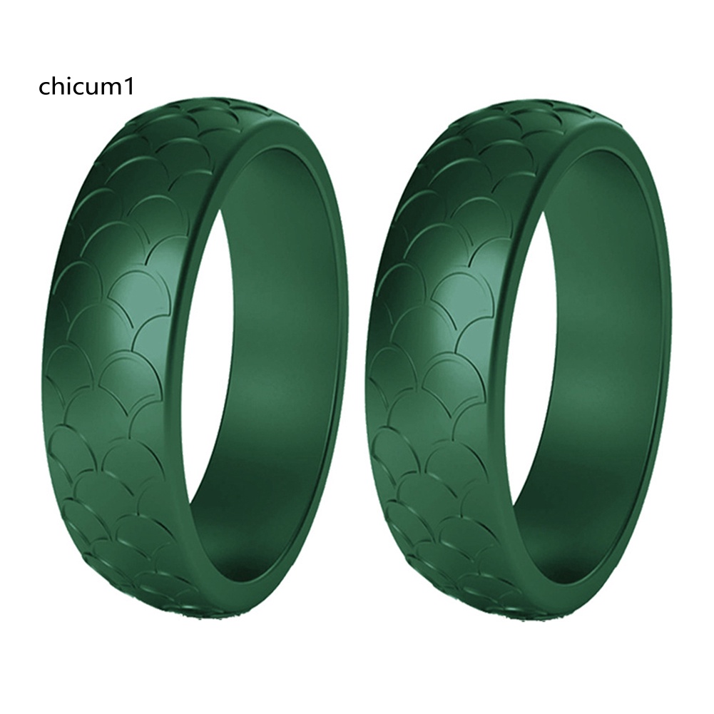 Set 2 Nhẫn Silicone Họa Tiết Vảy Cá Cho Nữ