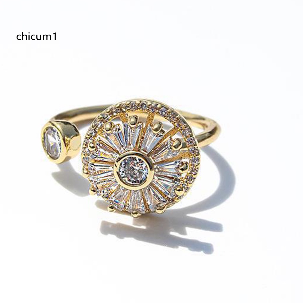 Nhẫn Hở Đính Đá Zircon Sang Trọng Chống Oxy Hóa Không Phai Màu Tùy Chỉnh Thời Trang Cho Nữ