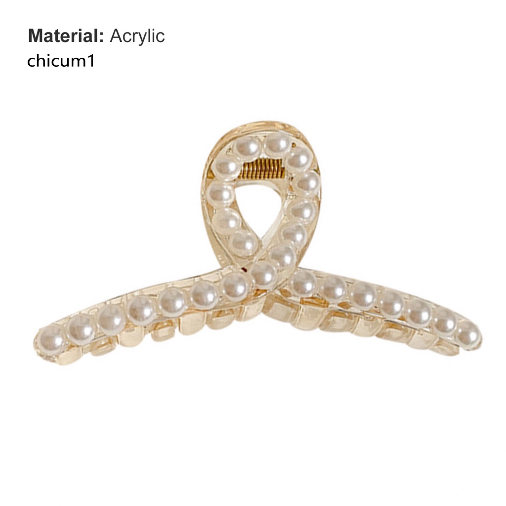 Kẹp Tóc Càng Cua Đính Ngọc Trai Giả Kích Thước Lớn Cho Nữ