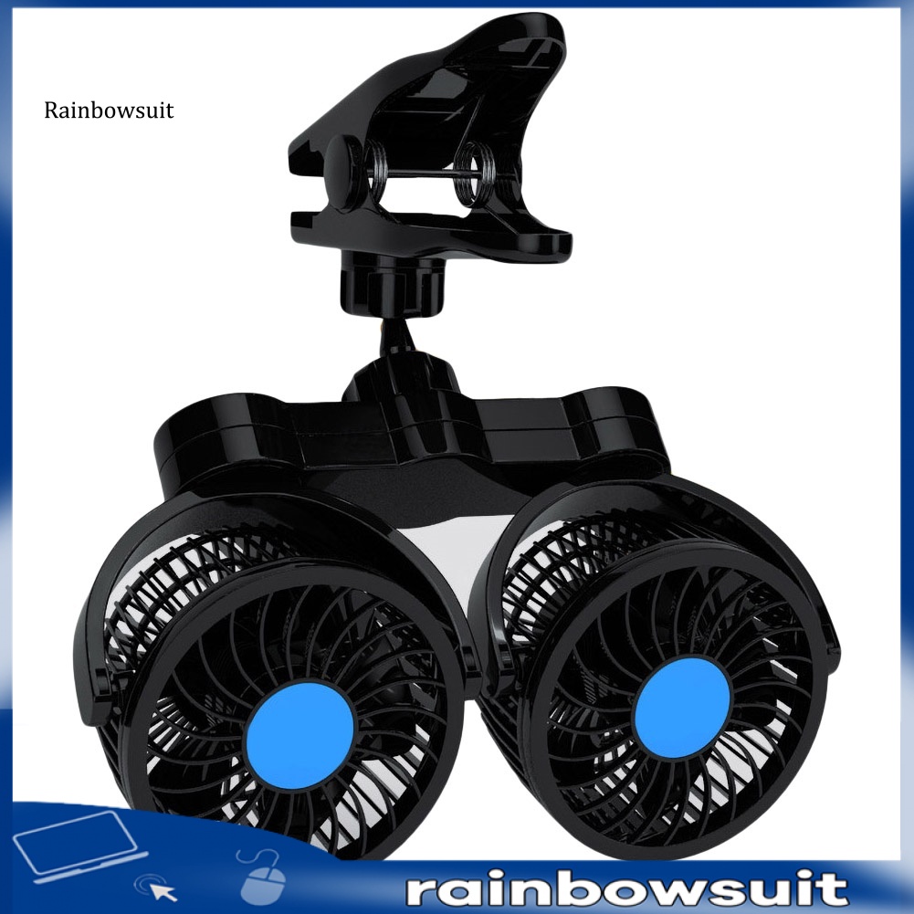 Quạt Làm Mát Hai Đầu 12 / 24V Có Kẹp Có Thể Điều Chỉnh Cho Xe Hơi Xe Tải