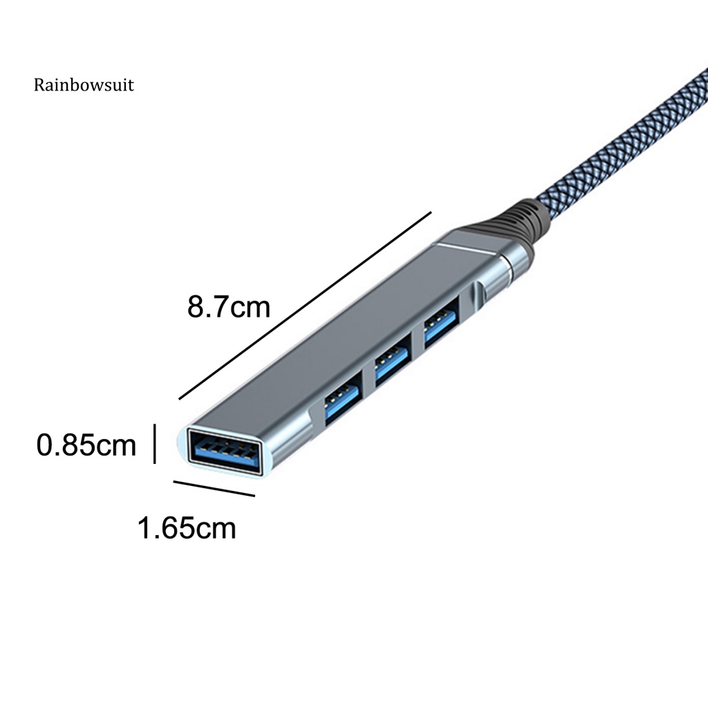 Hub Cắm Sạc Usb Siêu Mỏng Tốc Độ Cao Bằng Hợp Kim Nhôm 4 Trong 1 Tiện Dụng Cho Laptop / Máy Tính