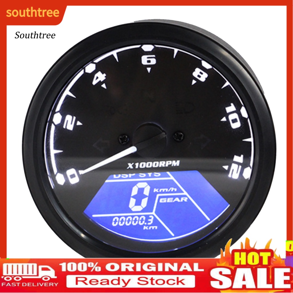 Đồng Hồ Đo Tốc Độ Dầu Màn Hình LED LCD 12V Cho Xe Mô Tô