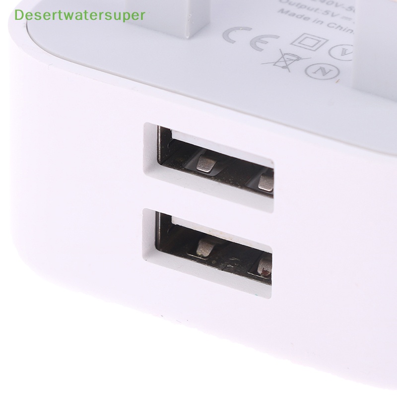 Cốc Sạc Nhanh 2.4A 2 Cổng USB 3 Chấu Phích Cắm UK