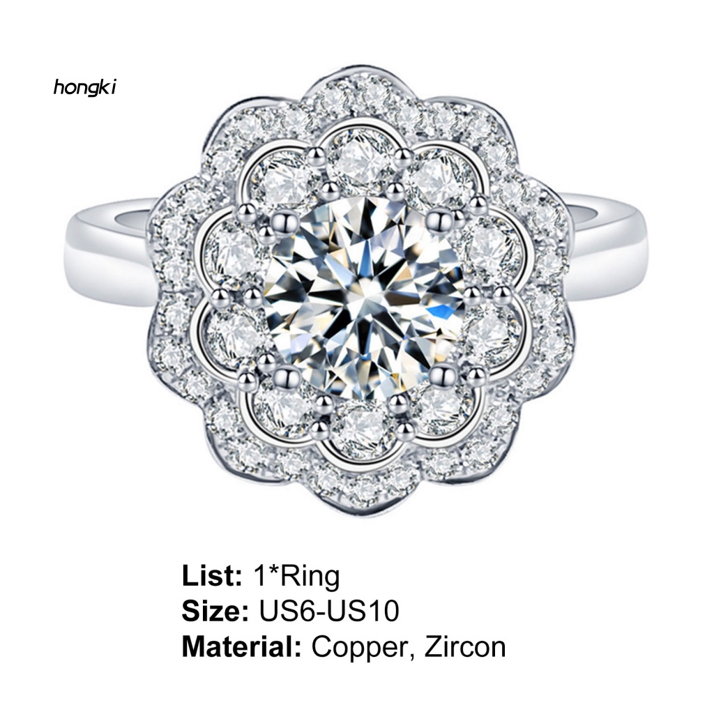 Nhẫn Đính Đá Zirconia Lấp Lánh Thời Trang Cho Nữ