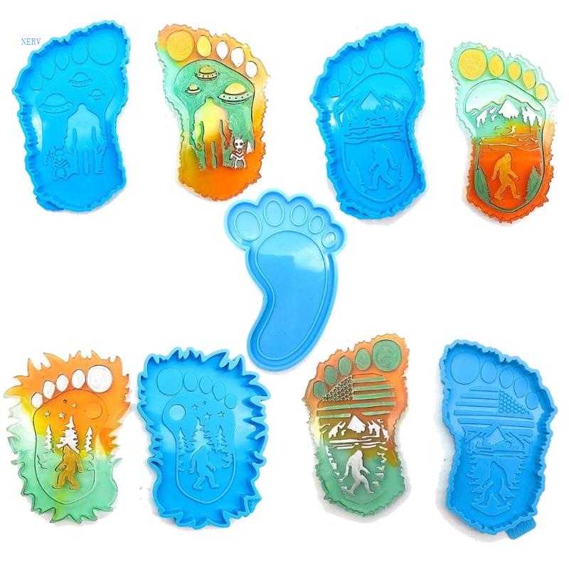 Set 5 Khuôn Silicone Làm Đế Lót Ly Hình Bàn Chân