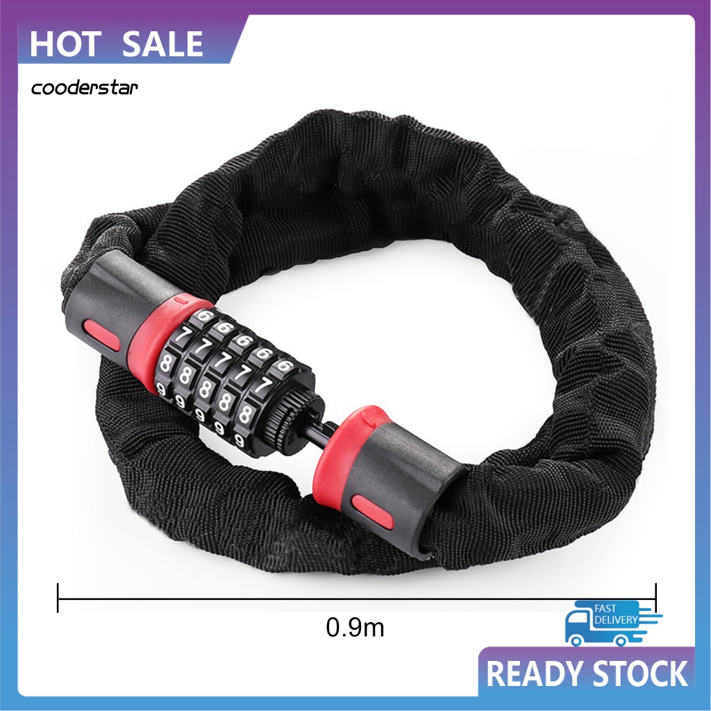 Dây Xích Khóa Xe Đạp 5 Chữ Số 60 / 90 / 120 / 150cm