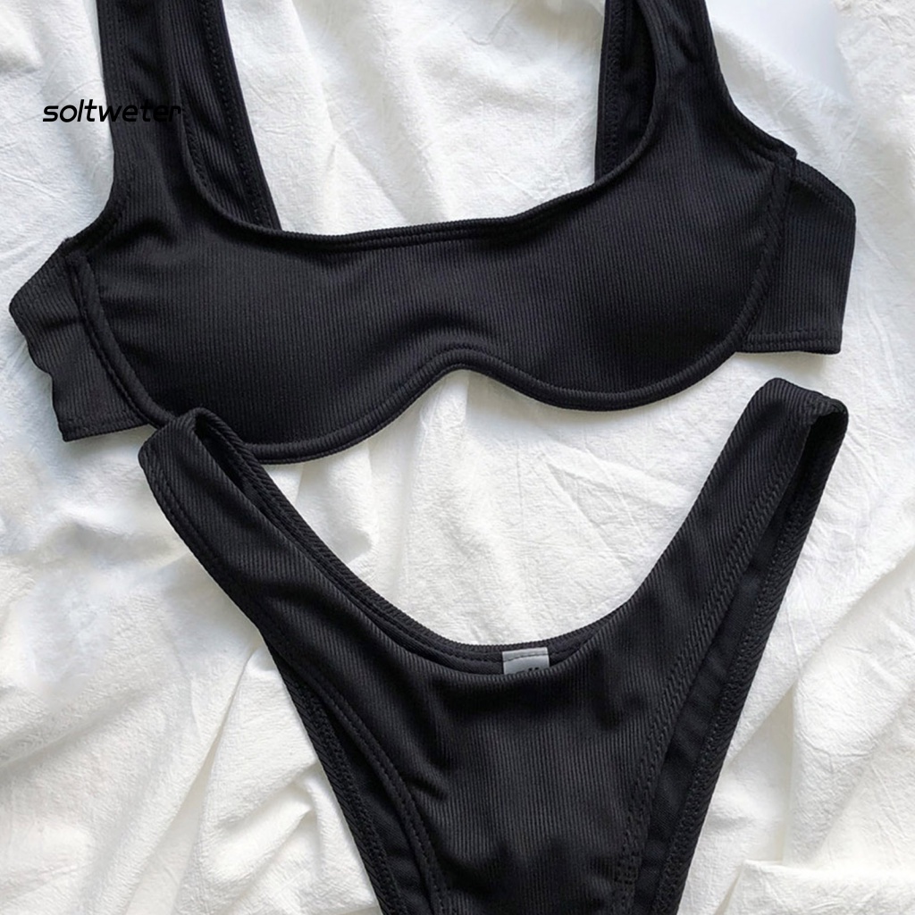Bộ Bikini 2 Mảnh Có Mút Nâng Ngực Màu Sắc Thời Trang