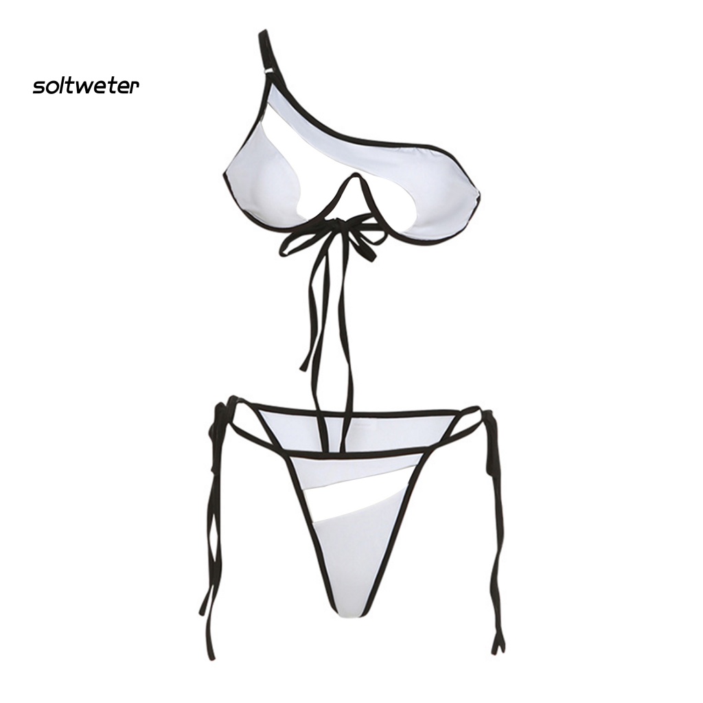 Bộ Bikini 2 Mảnh Phối Lưới Lưng Cao Có Thể Điều Chỉnh Quyến Rũ Cho Nữ