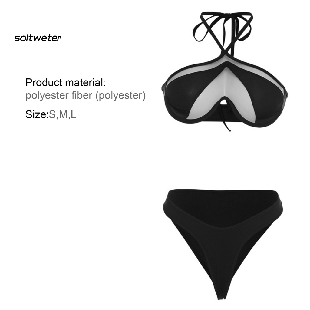 Weird Puss Bộ Đồ Bơi Bikini 2 Mảnh Hở Vai Thoải Mái Dạng Xẻ Tà Thời Trang Cho Nữ