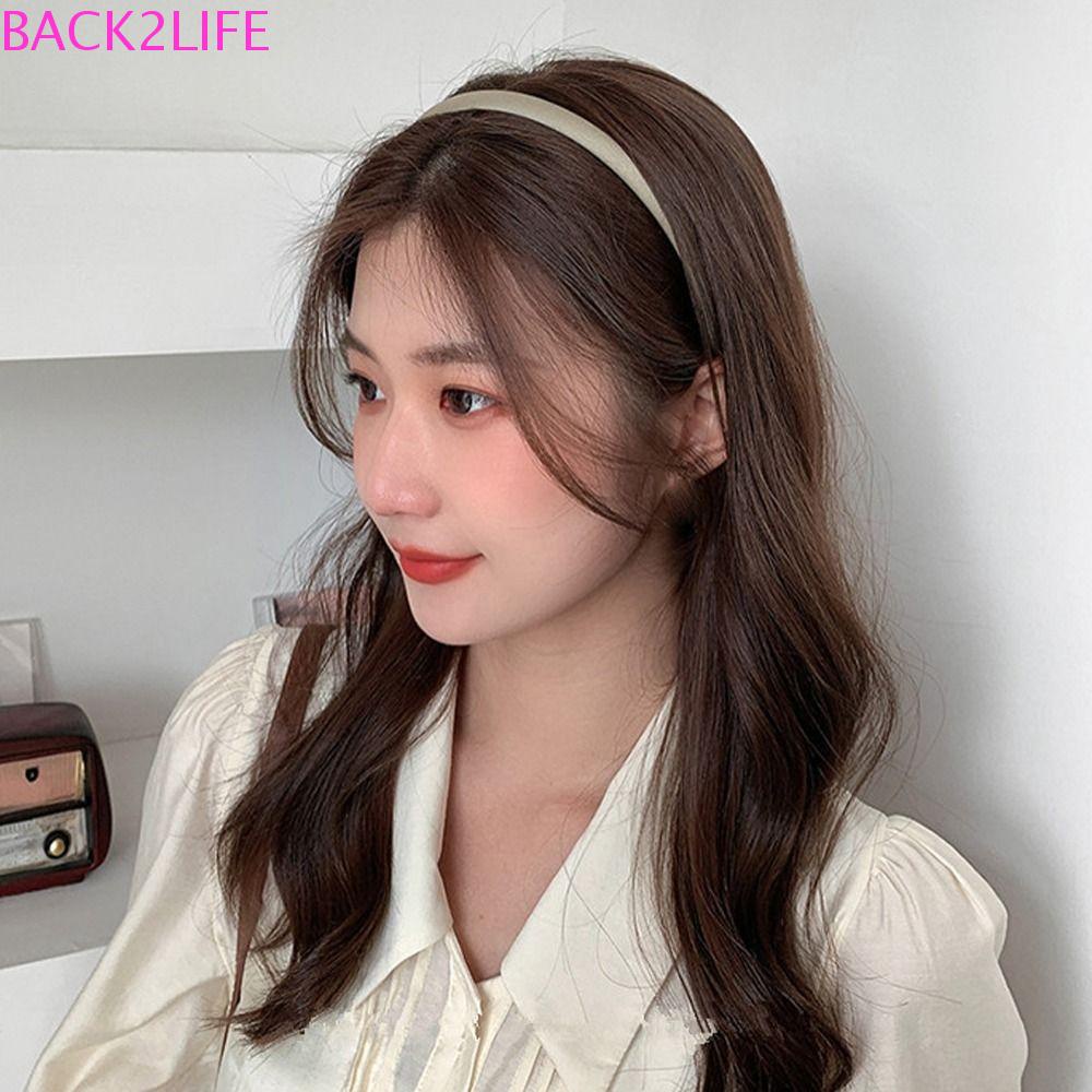 BACK2LIFE Băng Đô Cài Tóc Bằng Lụa Satin Màu Sắc Ngọt Ngào Phong Cách Hàn Quốc Cho Cô Dâu