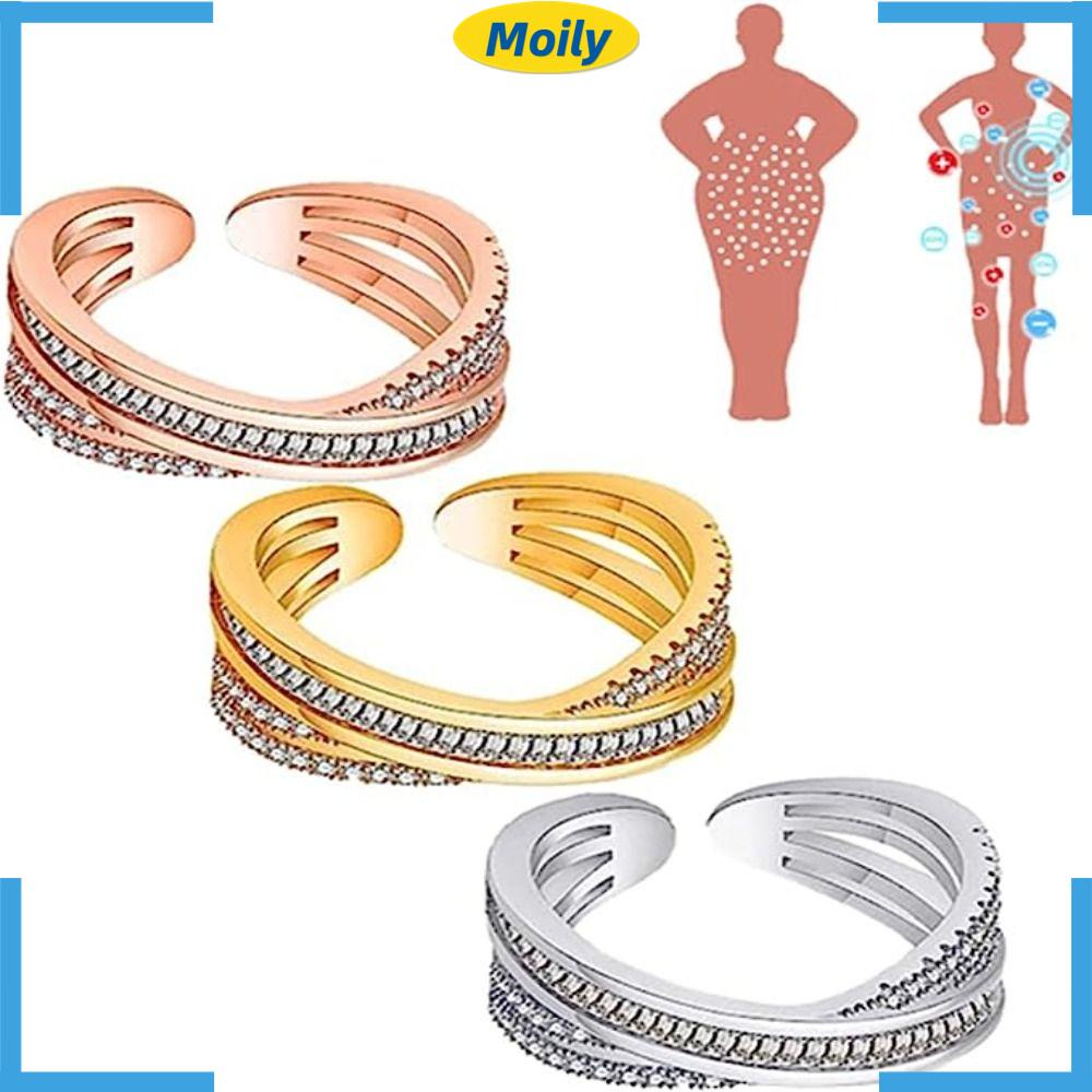 MOILYVN Moeva Nhẫn Thải Độc Giảm Cân Bằng Đồng Sáng Tạo Có Thể Điều Chỉnh Cho Nữ