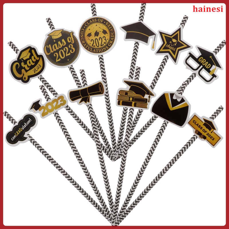 Set 24 Ống Hút Giấy Màu Đen Sử Dụng Một Lần Cho Bé