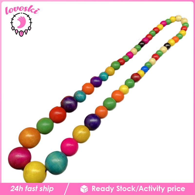 Vòng Cổ Choker Xỏ Hạt Gỗ Thủ Công Bền Bỉ Dành Cho Nữ Mặc Hàng Ngày Và Lễ Hội