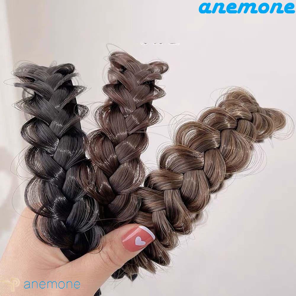 ANEMONE Kẹp Tóc Giả Thắt Bím Phong Cách Hàn Quốc Xinh Xắn Dành Cho Nữ