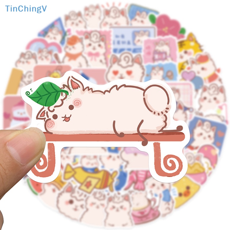 Bộ 50 Miếng Dán Trang Trí Xe Hơi / Guitar / Laptop Họa Tiết Lạc Đà Hoạt Hình Dễ Thương