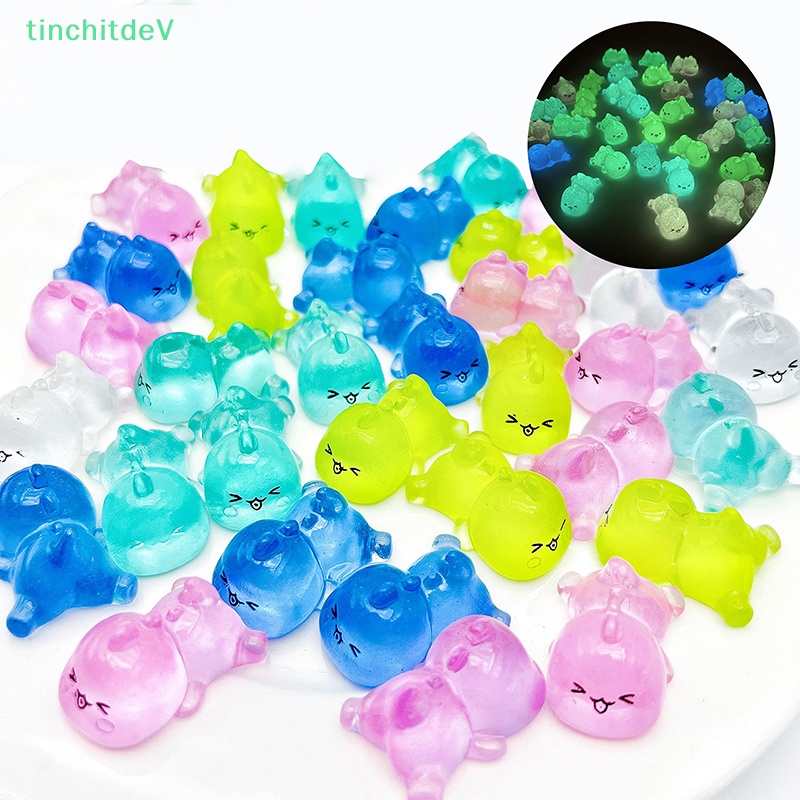 Bộ 2 Móc Khóa Hình Rồng Sữa Dạ Quang Mini Bằng Nhựa Resin DIY