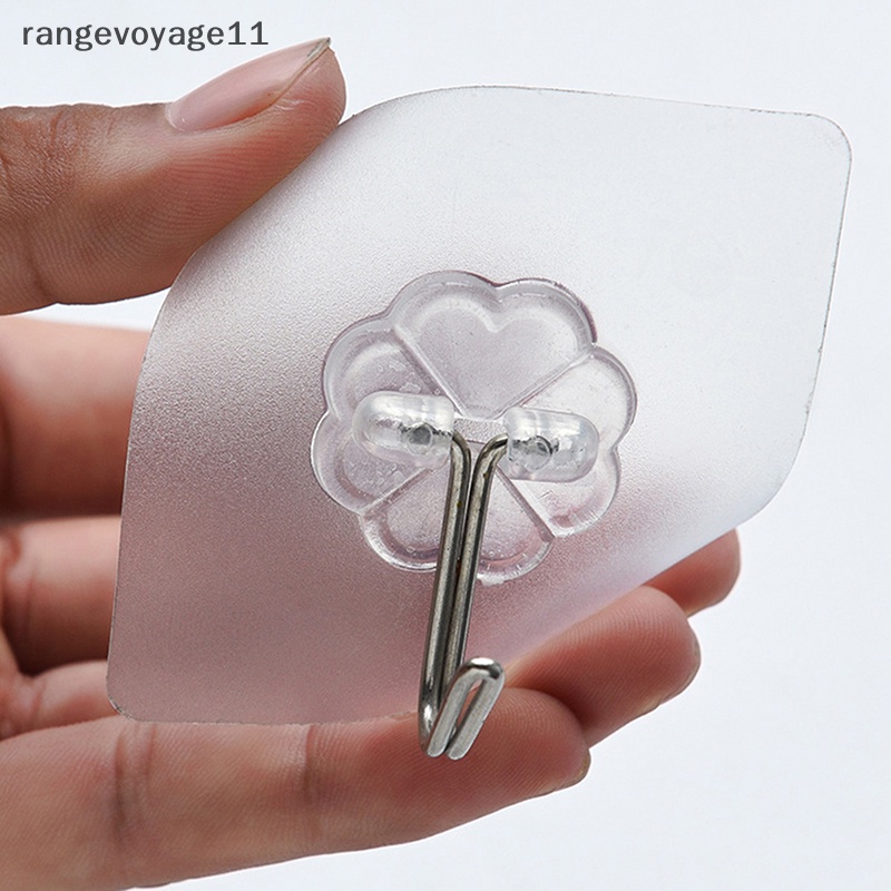 Set 10 Móc Treo Đồ Dán Tường Bằng Thép Không Gỉ Trong Suốt Đa Năng