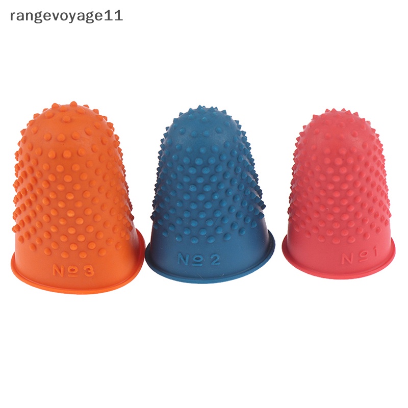 [Rangevoyage] Set 5 Miếng Cao Su Hình Nón Bảo Vệ Ngón Tay May Vá Thủ Công [vn]