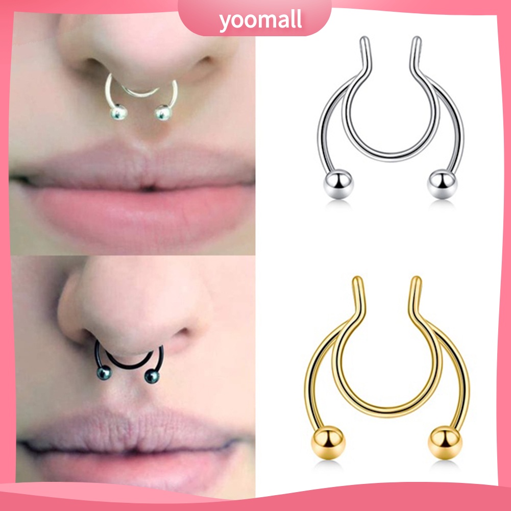 Khuyên Kẹp Mũi Bằng Thép Không Gỉ Thời Trang Unisex