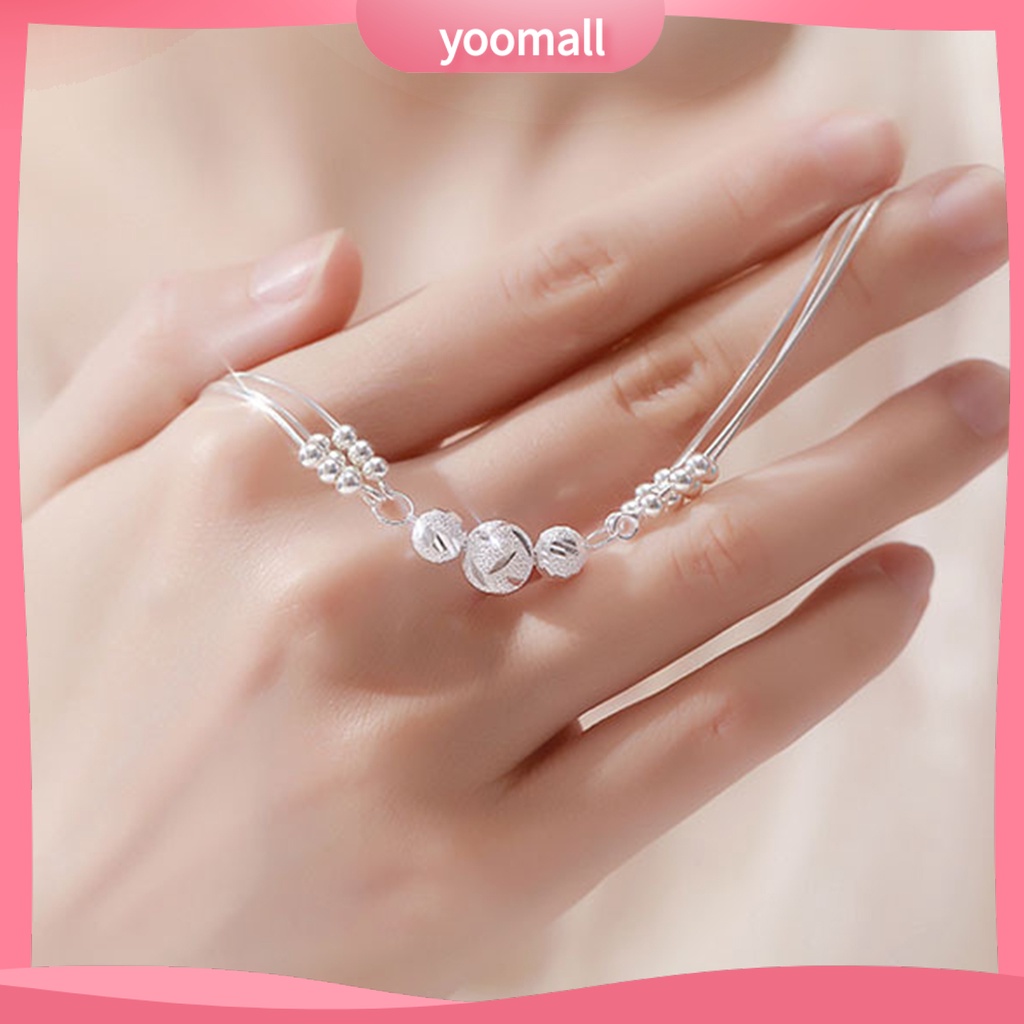 [YM] Vòng Tay Xỏ Hạt Ba Lớp Phong Cách Hàn Quốc Mặc Hàng Ngày Cho Nữ