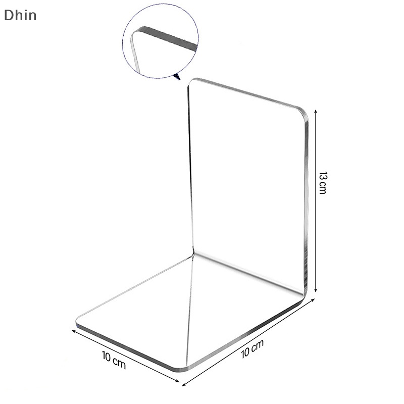 [Dhin] Acrylic Bookends Stand Bookshelf Desktop Decorative Storage Rack COD