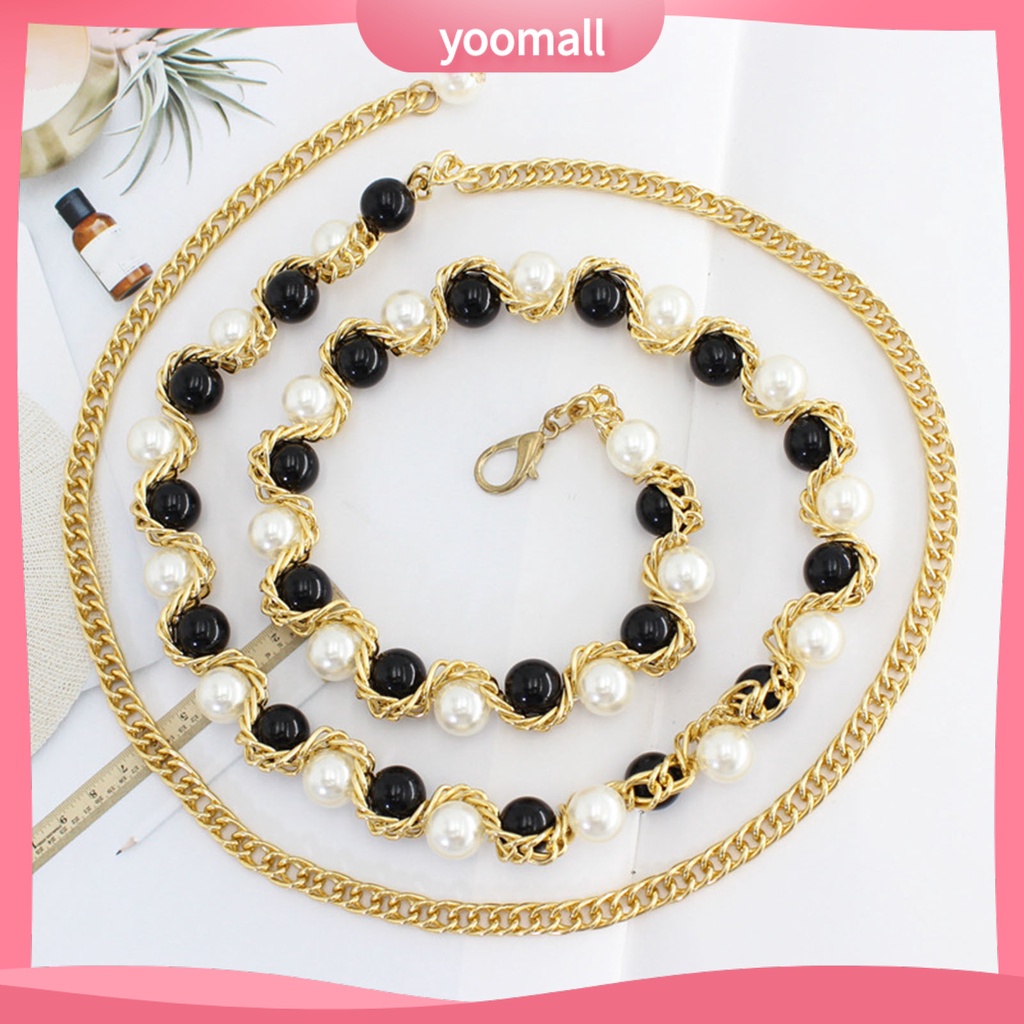 [YM] Chuỗi Dây Thắt Lưng Đính Ngọc Trai Giả Ngọt Ngào Có Thể Điều Chỉnh Trang Sức Hằng Ngày