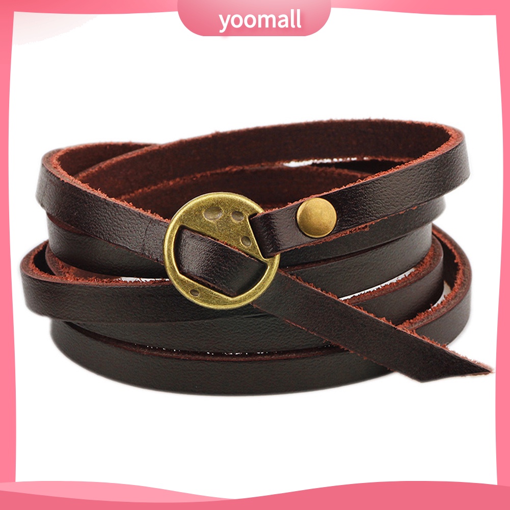 Vòng Tay Giả Da Nhiều Lớp Phong Cách Vintage Cho Nam Nữ