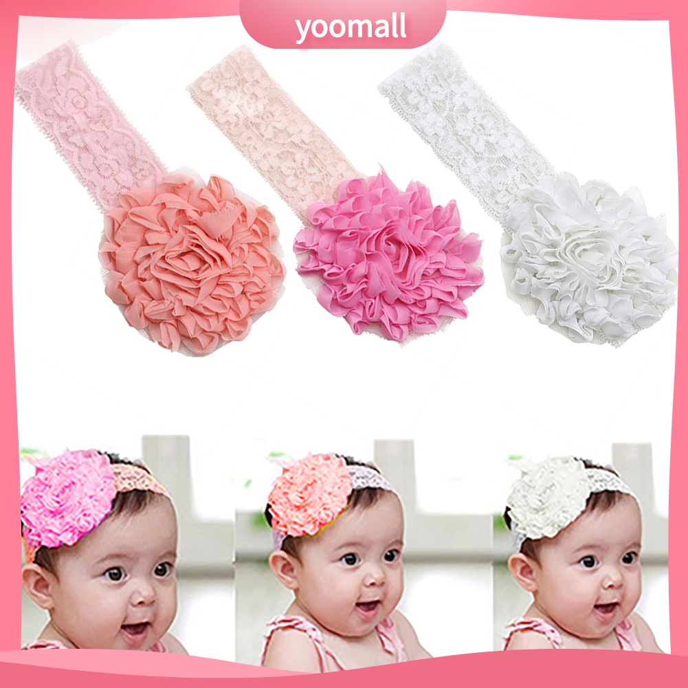 Băng Đô Ren Hoa Co Giãn Ngọt Ngào Cho Bé Gái