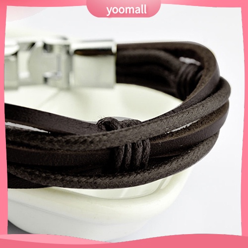 Vòng Tay Giả Da Nhiều Lớp Thời Trang Cho Nam