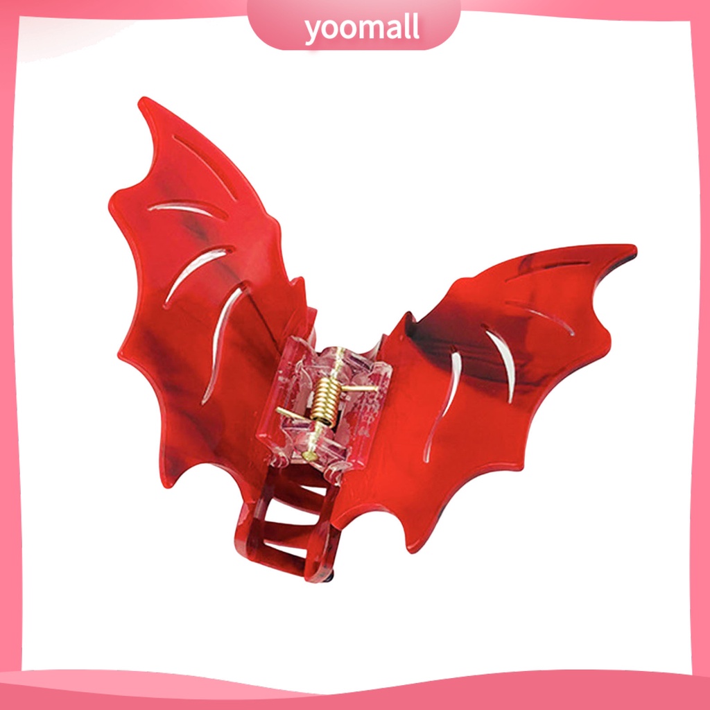 Kẹp Tóc Hình Dơi Màu Trơn Chống Trượt Phong Cách Gothic