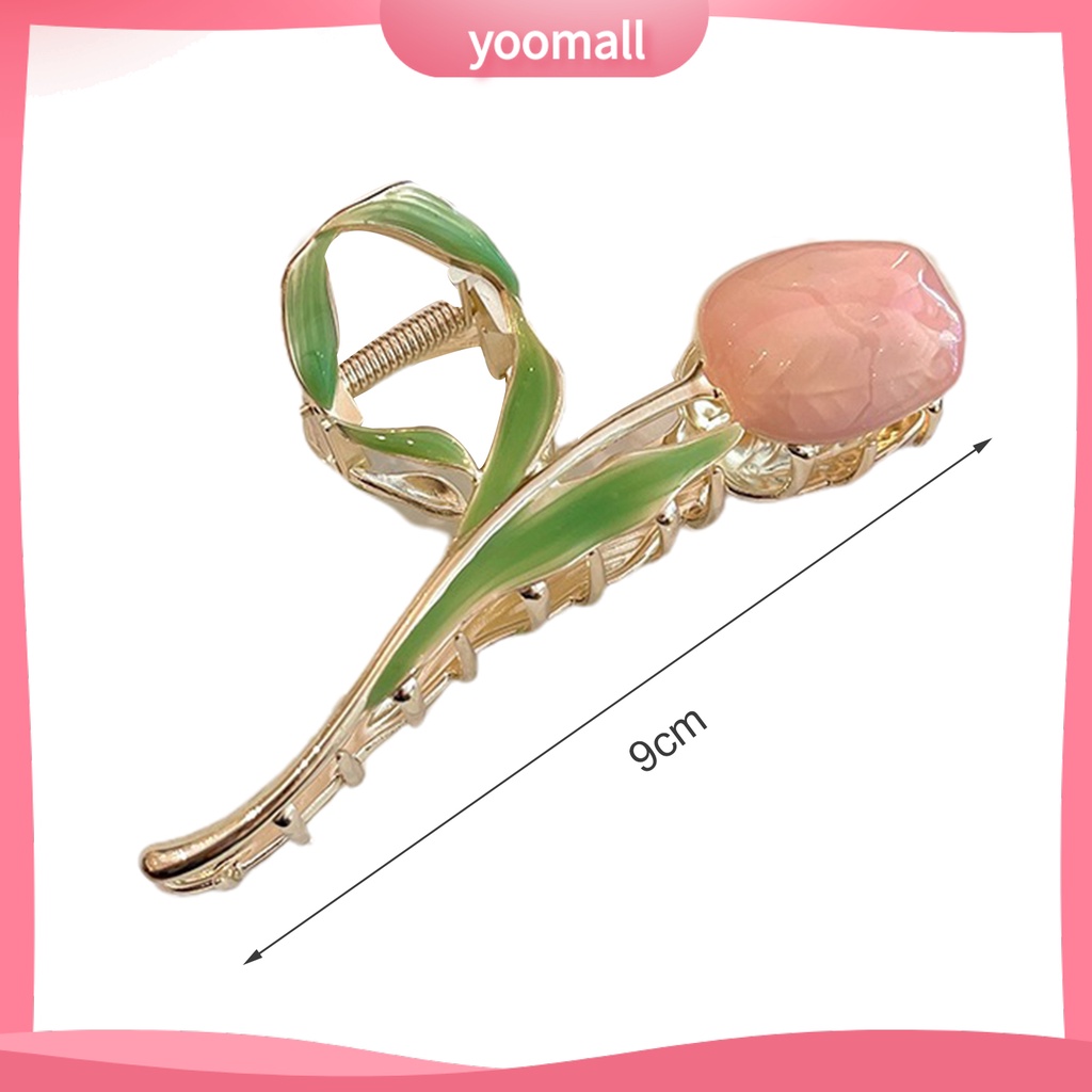 Kẹp Tóc Dài Hình Hoa Tulip Bằng Kim Loại Thanh Lịch Thời Trang Cho Nữ