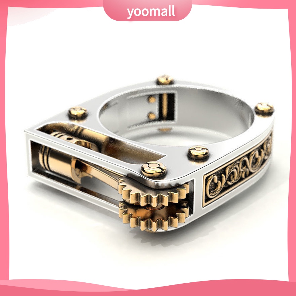 Nhẫn Hình Bánh Răng Phong Cách Punk Cá Tính Cho Nam Và Nữ