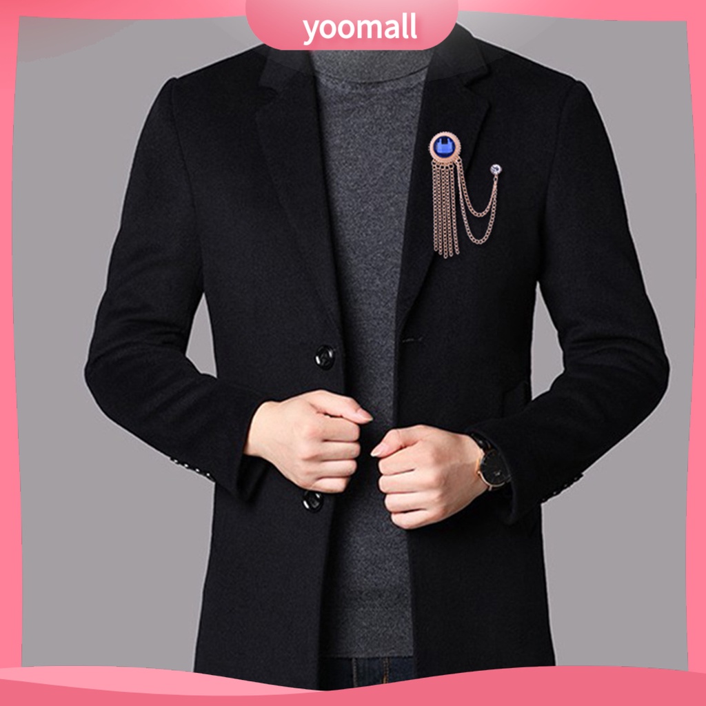 Ghim Cài Áo Dạng Chuỗi Xích Lấp Lánh Mạ Điện Lên Màu Nhanh Phong Cách Cổ Điển Cho Nam