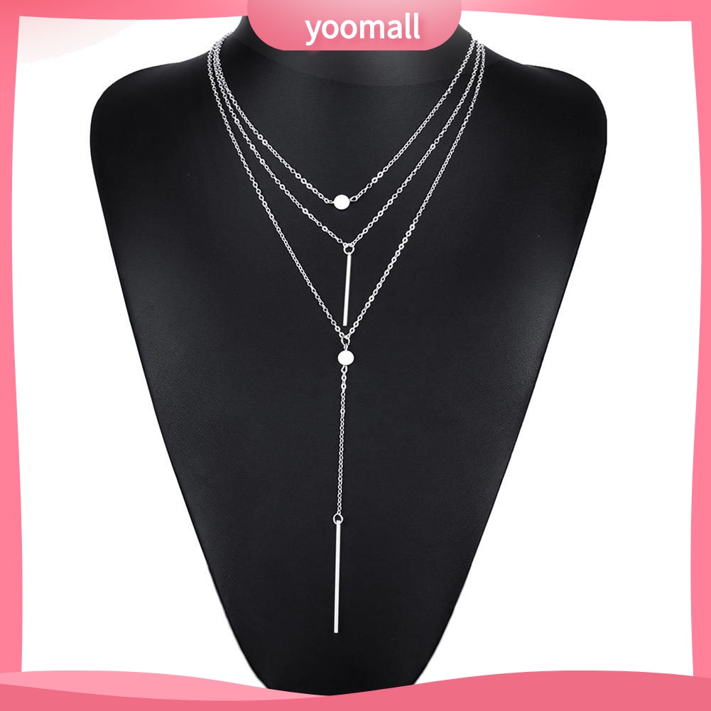 [YM] Vòng cổ 3 Lớp Đính Hạt Charm Tua Rua Thời Trang Dành Cho Nữ