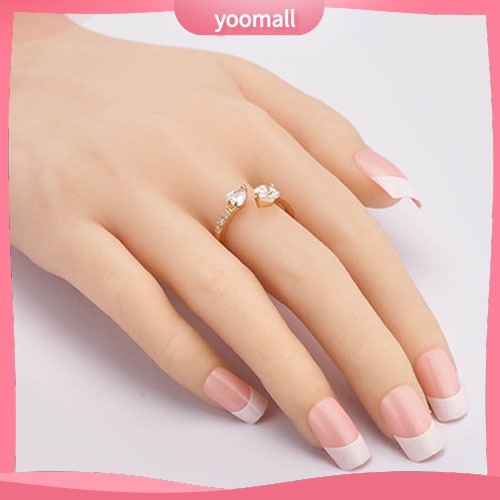 Nhẫn Đồng Đính Đá Hình Trái Tim Xinh Xắn Cho Nữ