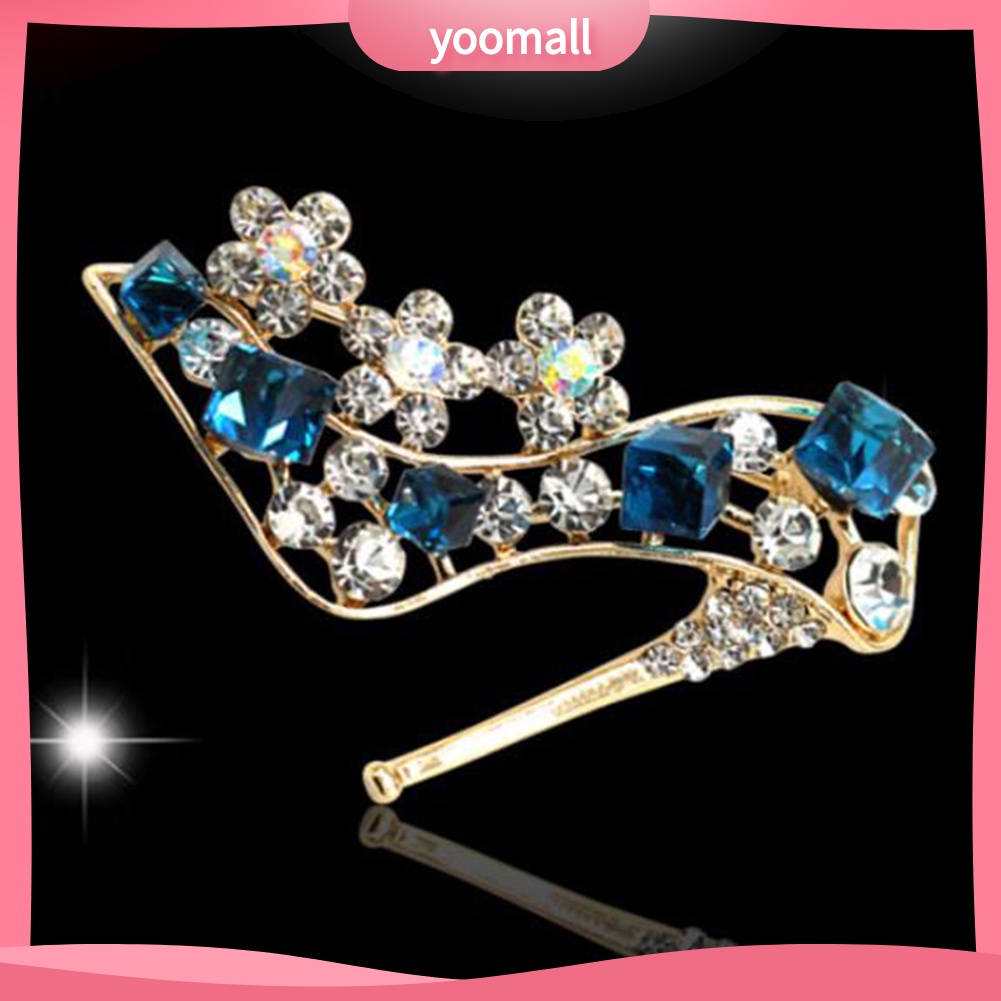 Ghim Cài Áo Hình Giày Cao Gót Đính Đá Phong Cách Vintage