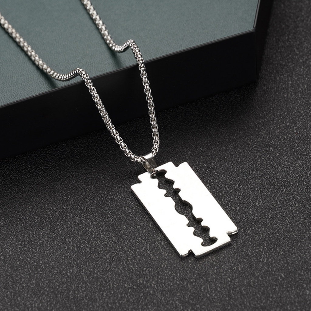 Vòng cổ Bằng Thép Không Gỉ Mạ Điện Mặt Hình Lưỡi Dao Phong Cách Punk Hip Hop Làm Quà Sinh Nhật Hàng Ngày Cho Nam Và Nữ