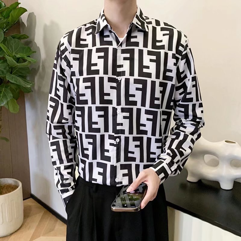 Áo Sơ Mi Tay Dài In Họa Tiết Phong Cách Harajuku Nhật Bản Thời Trang Mùa Xuân Cho Nam