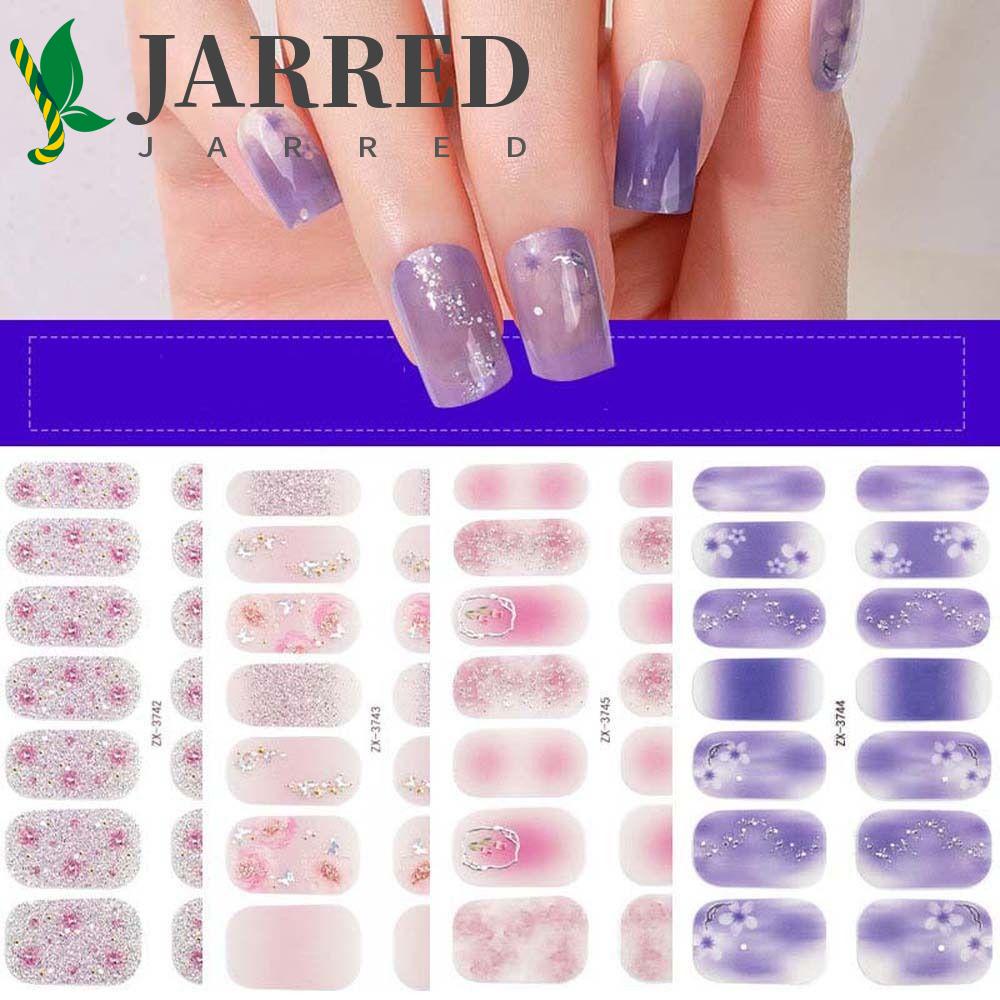 JARRED Miếng Dán Trang Trí Móng Tay Toàn Diện Họa Tiết Hoa Và Bướm Ngọt Ngào Cho Nữ