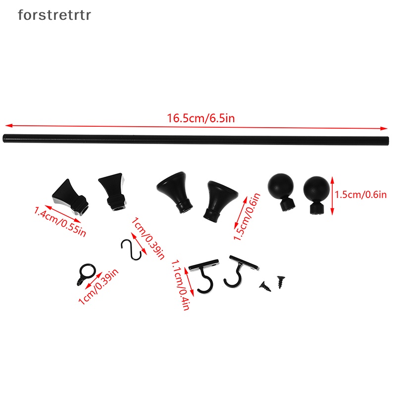 Bộ Rèm Cửa Sổ Và Móc Treo Bằng Kim Loại Dành Cho Nhà Búp Bê 1Set 1: 12