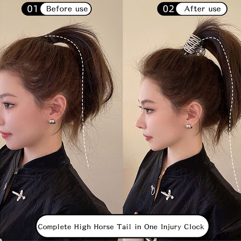 Kẹp Tóc Đuôi Ngựa Kim Loại Đơn Giản Thời Trang