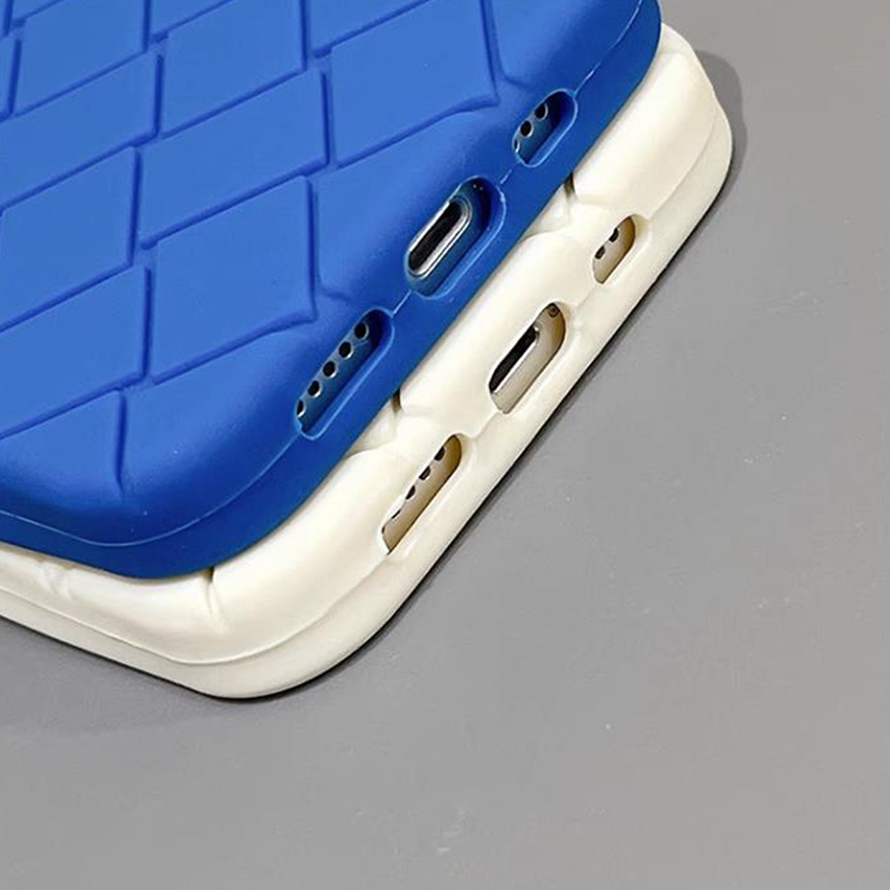 Ốp Điện Thoại TPU Mềm Màu Trơn Họa Tiết Hình Thoi Chống Trượt Cho IPhone 14 13 12 11 Pro Max X XR 8 7 Plus