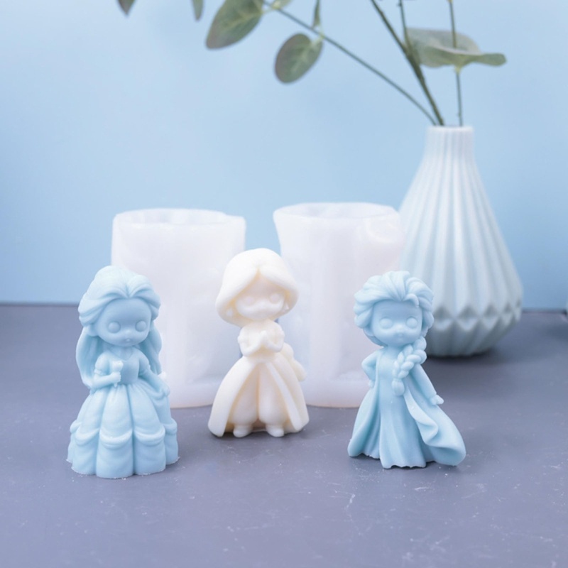 Khuôn Làm Nến Hình Búp Bê Công Chúa Gypsum Bằng Nhựa Resin DIY