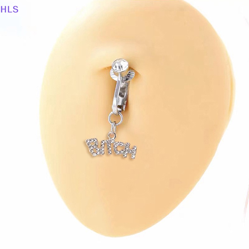 [HLS] Khuyên Rốn Dạng Kẹp Rốn Giả Rốn Đính Đá Zircon Chữ Cái