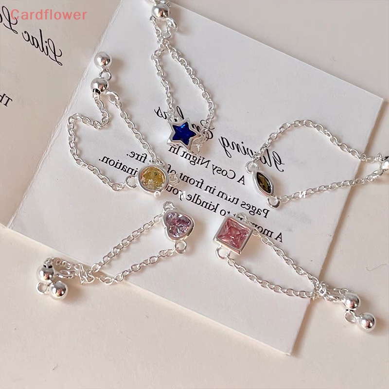 Nhẫn Mạ Vàng / Bạc 2K Đính Đá Zircon Hình Trái Tim / Ngôi Sao Có Thể Điều Chỉnh Kích Thước Thời Trang Cho Nữ