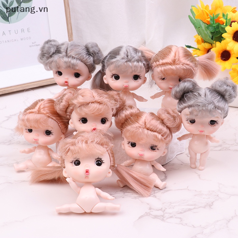 Pufang new mini 8.8cm doll cute face girl doll nude body dolls diy toys gift for girls vn